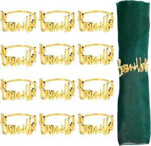 Whaline 12Pcs Metal Bismillah Napkin Rings Gold Eid Ramadan Metallic Napkin Holder Wedding Alphabet Dinner Napkins Buckles Muslin Table Rings for Islamic Holiday Table Decoration Whaline 12Pcs Metal Bismillah Napkin Rings Gold Eid Ramadan Metallic Napkin Holder Wedding Alphabet Dinner Napkins Buckles Muslin Table Rings for Islamic Holiday Table Decoration