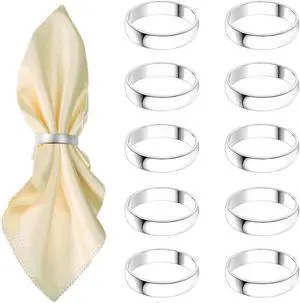 Silvery Napkin Rings-10 Pcs Stainless Steel Napkin Rings | Metal Napkin Ring for Table Settings Wedding Christmas Party Dinner Table Silvery Napkin Rings-10 Pcs Stainless Steel Napkin Rings | Metal Napkin Ring for Table Settings Wedding Christmas Party Dinner Table