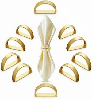 CHENGU 10 Pcs Metal Napkin Rings Stainless Steel,Matte Gold Semicircle | Semicircle Design for Table Settings, Modern Buckles, Thanksgiving Dinner Wedding Decor, Metal Napkin Holder Set, Kitchen Use CHENGU 10 Pcs Metal Napkin Rings Stainless Steel,Matte Gold Semicircle | Semicircle Design for Table Settings, Modern Buckles, Thanksgiving Dinner Wedding Decor, Metal Napkin Holder Set, Kitchen Use