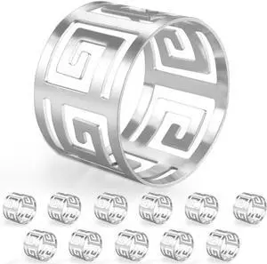 Hollow Out Design Napkin Rings Holder, Silver, Set of 12 | Luxurious Hollow Out Design, Exceptional Craftsmanship, For Wedding Dinning Birthday Parties Hollow Out Design Napkin Rings Holder, Silver, Set of 12 | Luxurious Hollow Out Design, Exceptional Craftsmanship, For Wedding Dinning Birthday Parties