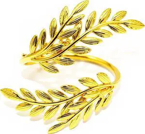 Gold Leaf Napkin Rings Set of 6,Metal Wheat Leaf Napkin Rings for Party Decoration, Dinning Table and Daily Use (Leaf 6pcs) Gold Leaf Napkin Rings Set of 6,Metal Wheat Leaf Napkin Rings for Party Decoration, Dinning Table and Daily Use (Leaf 6pcs)