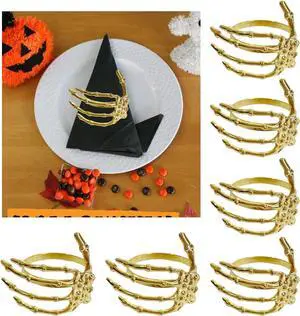 Halloween Napkin Rings Set of 6 Skeleton Hand Gold Napkin Ring | Halloween Decor,Napkin Rings,HoldersHorror Theme Napkin Ring,for Party Dinner Wedding Banquet Dinning Table Decoration Halloween Napkin Rings Set of 6 Skeleton Hand Gold Napkin Ring | Halloween Decor,Napkin Rings,HoldersHorror Theme Napkin Ring,for Party Dinner Wedding Banquet Dinning Table Decoration