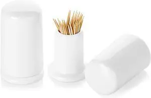 ONTUBE Ceramic Toothpick Holder with Lid, White, Set of 2 | Toothpick Dispenser, For Home, Easy To Clean ONTUBE Ceramic Toothpick Holder with Lid, White, Set of 2 | Toothpick Dispenser, For Home, Easy To Clean