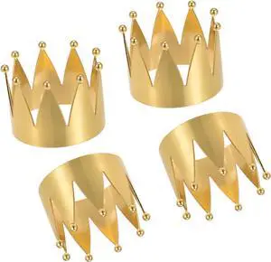 uxcell Metal Napkin Rings Set of 4, Crown Shape Napkin Ring Holder Buckle for Dining Table Decorations Wedding Birthday Holiday Party, Gold Tone uxcell Metal Napkin Rings Set of 4, Crown Shape Napkin Ring Holder Buckle for Dining Table Decorations Wedding Birthday Holiday Party, Gold Tone