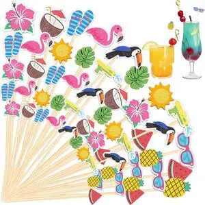 Aodaer 200 PCS Hawaiian Cocktail Picks Tropical Cocktail Bamboo Toothpicks | Fruit Sticks Flamingo Pineapple 11 Designs Appetizer Skewers for Food Drinks Hawaii Beach Holiday Party Aodaer 200 PCS Hawaiian Cocktail Picks Tropical Cocktail Bamboo Toothpicks | Fruit Sticks Flamingo Pineapple 11 Designs Appetizer Skewers for Food Drinks Hawaii Beach Holiday Party