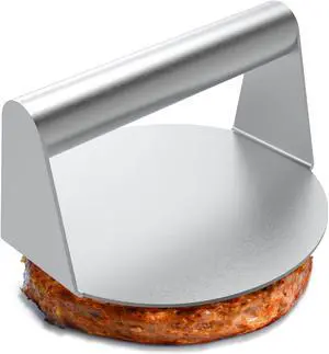 Stainless Steel Burger Press, 5.5 Inch Round Smasher, Non-Stick Smooth Hamburger Press Flat Bottom Without Ridges, Bacon Grill Perfect for Top Griddle Cooking Stainless Steel Burger Press, 5.5 Inch Round Smasher, Non-Stick Smooth Hamburger Press Flat Bottom Without Ridges, Bacon Grill Perfect for Top Griddle Cooking