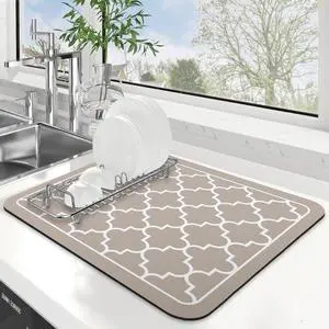 Dish Drying Mat Absorbent Dish Drying Mats for Kitchen Counter 15"x 18" | Stylish Khaki, Easy Clean Mat Large Dish Drying Mats Kitchen Drying Mat Dish Drying Mat Absorbent Dish Drying Mats for Kitchen Counter 15"x 18" | Stylish Khaki, Easy Clean Mat Large Dish Drying Mats Kitchen Drying Mat