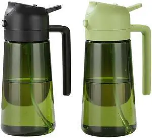 Oil Sprayer and Dispenser for Cooking- 2 x 16 oz Pack, Olive Green Glass to Preserve Fresh Oil, Suitable for Air Fryer, Roasting, Grilling, Barbecue, and Salad. (Black, Green) Oil Sprayer and Dispenser for Cooking- 2 x 16 oz Pack, Olive Green Glass to Preserve Fresh Oil, Suitable for Air Fryer, Roasting, Grilling, Barbecue, and Salad. (Black, Green)
