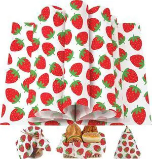 150 Sheets Strawberry Wax Paper for Food Deli, 9.8 x 8.3'' Preppy Strawberry Patterns Greaseproof Sandwich Wrapping Paper for Picnic Basket Liner Summer Birthday Party Supplies 150 Sheets Strawberry Wax Paper for Food Deli, 9.8 x 8.3'' Preppy Strawberry Patterns Greaseproof Sandwich Wrapping Paper for Picnic Basket Liner Summer Birthday Party Supplies