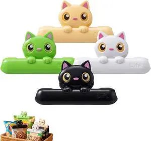 Cute Chip Clips, Set of 4 Sealing Cat Bag Clips for Food | Fun Cat Shaped Chip Clip, Upgrade Wide Open Bag Clip for Food Storage and Kitchen Snacks, Fun Party Decorations Cute Chip Clips, Set of 4 Sealing Cat Bag Clips for Food | Fun Cat Shaped Chip Clip, Upgrade Wide Open Bag Clip for Food Storage and Kitchen Snacks, Fun Party Decorations