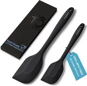 Heat Resistant 600 Silicone Spatula, BPA Free Mixing Spatulas set Dishwasher Safe for Nonstick Cookware, Black Heat Resistant 600 Silicone Spatula, BPA Free Mixing Spatulas set Dishwasher Safe for Nonstick Cookware, Black