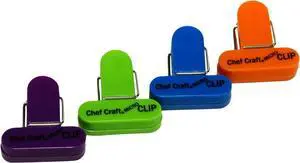 Chef Craft Select Plastic Micro Bag Clips, 4 Piece Set, Purple/Orange/Green/Blue Chef Craft Select Plastic Micro Bag Clips, 4 Piece Set, Purple/Orange/Green/Blue
