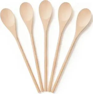 Wooden Spoons for Cooking, MORGLES 5PCS 14-Inch Long Mixing Spoons | Handle Wooden Kit for Stirring, Mixing & Serving, Non-Scratch for Deep Pots Plus & DIY Crafts Wooden Spoons for Cooking, MORGLES 5PCS 14-Inch Long Mixing Spoons | Handle Wooden Kit for Stirring, Mixing & Serving, Non-Scratch for Deep Pots Plus & DIY Crafts