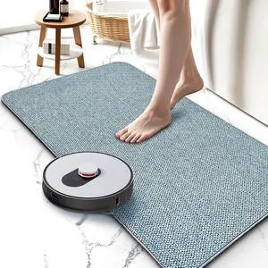 Upgraded Bath Mat 19x30Inch, Thin Bath Mats Rugs with Rubber Backing Non-Slip, Absorbent,Quick Dry Machine Washable, Home Decor Accessories Cozy Cloth Bathroom Rugs fit Under Door/Sink/Tub/Shower-Blue Upgraded Bath Mat 19x30Inch, Thin Bath Mats Rugs with Rubber Backing Non-Slip, Absorbent,Quick Dry Machine Washable, Home Decor Accessories Cozy Cloth Bathroom Rugs fit Under Door/Sink/Tub/Shower-Blue