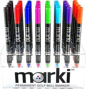 Marki Permanent Golf Ball Marker Pen Fine Tip, Wear & Water Resistant Ink | Designed for Golf | Available in 8 Bold Colours | Single Pen Marki Permanent Golf Ball Marker Pen Fine Tip, Wear & Water Resistant Ink | Designed for Golf | Available in 8 Bold Colours | Single Pen