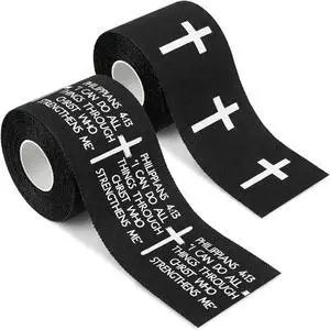 2pcs Cross Christian Sports Tape,2" X 23ft Cotton Wristbands | Cross or Bible Verse Designs, Adhesive Wrist Tape for Football, Soccer and Basketball, Christmas and Easter Gifts 2pcs Cross Christian Sports Tape,2" X 23ft Cotton Wristbands | Cross or Bible Verse Designs, Adhesive Wrist Tape for Football, Soccer and Basketball, Christmas and Easter Gifts