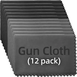 12 Pack Microfiber Gun Cleaning Cloth, 12"x12" Lint Free Gun Cleaning Rags (Gray & Black) 12 Pack Microfiber Gun Cleaning Cloth, 12"x12" Lint Free Gun Cleaning Rags (Gray & Black)