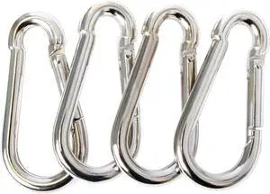 POWER GUIDANCE Stainless Steel Snap Hook, Carabiner Fit for LAT Pulldown Attachments, Chrome-Plated Coating, Cable Machine Accessories for Home Gym, Weight or Climbing attachments, Set of 4 POWER GUIDANCE Stainless Steel Snap Hook, Carabiner Fit for LAT Pulldown Attachments, Chrome-Plated Coating, Cable Machine Accessories for Home Gym, Weight or Climbing attachments, Set of 4