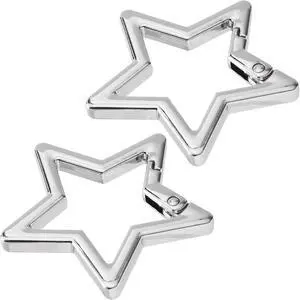 2 PCS Star Carabiner, Zinc Alloy Heavy Duty Star Shaped Keychain Clip with 2 Sizes, Carabiner Clip for Camping, Hiking, Fishing 2 PCS Star Carabiner, Zinc Alloy Heavy Duty Star Shaped Keychain Clip with 2 Sizes, Carabiner Clip for Camping, Hiking, Fishing