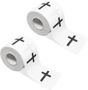 2Pcs Christian Athletic Tape 2IN X 23FT Cotton Zinc Oxied White Sports Tape for Sports, Cross Athletic Wrist Tape for Gymnastics 2Pcs Christian Athletic Tape 2IN X 23FT Cotton Zinc Oxied White Sports Tape for Sports, Cross Athletic Wrist Tape for Gymnastics