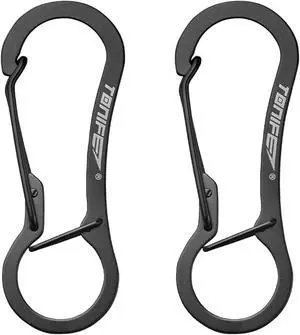 TONIFE Carabiner Clip 2-Pack, Stainless Steel Carabiner Keychain, Spring Snap Hook for Dog Leash and Key Ring TONIFE Carabiner Clip 2-Pack, Stainless Steel Carabiner Keychain, Spring Snap Hook for Dog Leash and Key Ring