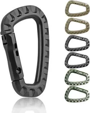Tactical Gear Carabiner Keychain Clip Plastic D-Rings Large Key Chain Heavy Duty Snap Hook for Backpack, Belt, Keyrings, Bags, Bottle, Tent, Camping Tactical Gear Carabiner Keychain Clip Plastic D-Rings Large Key Chain Heavy Duty Snap Hook for Backpack, Belt, Keyrings, Bags, Bottle, Tent, Camping