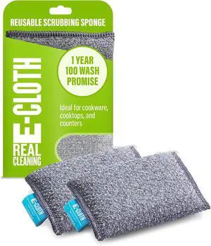 E-Cloth Non-Scratch Scrubbing Pads, Reusable Sink & Dish Sponges - 2 Pack | Reusable Kitchen Sponge for Cast Iron Dishes & Sink, Non Scratch, Multi Purpose Scrubber for Cleaning, Machine Washable E-Cloth Non-Scratch Scrubbing Pads, Reusable Sink & Dish Sponges - 2 Pack | Reusable Kitchen Sponge for Cast Iron Dishes & Sink, Non Scratch, Multi Purpose Scrubber for Cleaning, Machine Washable