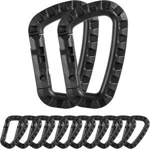 Tactical Carabiner Keychain -12/15/16 Pack Hard Polymer Carabiners D Rings Light Weight Spring Snap Gear Clip Utility Hooks Backpack Hanging Buckle for Outdoor Travelling Camping Tactical Carabiner Keychain -12/15/16 Pack Hard Polymer Carabiners D Rings Light Weight Spring Snap Gear Clip Utility Hooks Backpack Hanging Buckle for Outdoor Travelling Camping