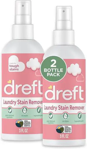 Dreft Stain Remover for Baby Clothes and Hypoallergenic Baby Stain Remover Spray, Travel Size Stain Treater, 3 Fl Oz ( Pack of 2) Dreft Stain Remover for Baby Clothes and Hypoallergenic Baby Stain Remover Spray, Travel Size Stain Treater, 3 Fl Oz ( Pack of 2)