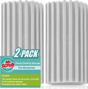 Damp Dusting Sponge Duster, 2 Pack Grey Dust Cleaning Sponge, Reusable Household Cleaning Sponge Tool for Blinds, floorboards, Fan Blades, Vents, Glass, Railings, Mirrors Damp Dusting Sponge Duster, 2 Pack Grey Dust Cleaning Sponge, Reusable Household Cleaning Sponge Tool for Blinds, floorboards, Fan Blades, Vents, Glass, Railings, Mirrors