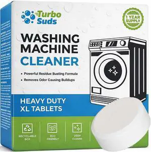 Washing Machine Cleaner Tablets | Eliminates Odors | Deep Cleans Washer Internals | Heavy Duty Descaler | Unscented | Compatible with HE Front Load & Top Load Washers | 12 XL Tablets (1 Year Supply) Washing Machine Cleaner Tablets | Eliminates Odors | Deep Cleans Washer Internals | Heavy Duty Descaler | Unscented | Compatible with HE Front Load & Top Load Washers | 12 XL Tablets (1 Year Supply)