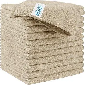 HOMEXCEL Brown Microfiber Cleaning Cloth, Microfiber Towels for Car, 12 PK | Lint Free Cleaning Rags for Household & Kitchen, Car Wash Towels for Detailing Drying, Scratch-Free, 11.5"X 11.5" HOMEXCEL Brown Microfiber Cleaning Cloth, Microfiber Towels for Car, 12 PK | Lint Free Cleaning Rags for Household & Kitchen, Car Wash Towels for Detailing Drying, Scratch-Free, 11.5"X 11.5"