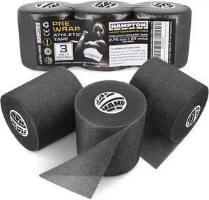 Hampton Adams Pre Wrap Athletic Tape, Non Slip Grip, No Fray Underwrap | Foam underwrap for skin protection, Ankle, wrist & knee, Tape grip base layer, Hair tie for sports 2.75 in x 22 yd rolls Hampton Adams Pre Wrap Athletic Tape, Non Slip Grip, No Fray Underwrap | Foam underwrap for skin protection, Ankle, wrist & knee, Tape grip base layer, Hair tie for sports 2.75 in x 22 yd rolls