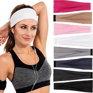 Headbands for Women 8 Pack Wide Elastic Hair Bands, Soft Stretchy Non-Slip Sweatbands for Workouts, Yoga, Washing Face & Daily Wear Headbands for Women 8 Pack Wide Elastic Hair Bands, Soft Stretchy Non-Slip Sweatbands for Workouts, Yoga, Washing Face & Daily Wear
