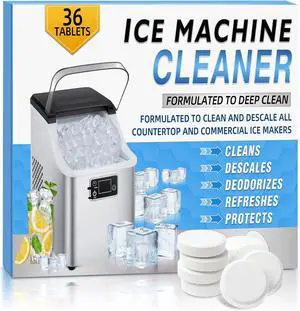Ice Machine Cleaner Tablets, Countertop Ice Maker Cleaner, 36 Counts Descaler, Nickel Safe Commercial Portable Nugget Ice Makers, Remove Hard Water Buildup, Deep Cleaning Ice Machine Cleaner Tablets, Countertop Ice Maker Cleaner, 36 Counts Descaler, Nickel Safe Commercial Portable Nugget Ice Makers, Remove Hard Water Buildup, Deep Cleaning