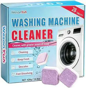 Washing Machine Cleaner Tablets 28 Count, Descaler Odor Remover, No Bleach EDTA Free Unscented Tabs for Washers Washing Machine Cleaner Tablets 28 Count, Descaler Odor Remover, No Bleach EDTA Free Unscented Tabs for Washers