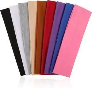 9Pcs Headbands for Women & Men, Non Slip Sweat Band Fashion Elastic Head Bands for Women's Hair, Soft Hair Bands Cotton Cloth Stretchy Headband for Daily Workout Yoga Running Sports 9Pcs Headbands for Women & Men, Non Slip Sweat Band Fashion Elastic Head Bands for Women's Hair, Soft Hair Bands Cotton Cloth Stretchy Headband for Daily Workout Yoga Running Sports