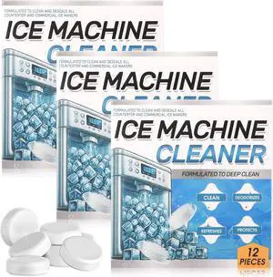 3 Pack 36 Pcs Ice Machine Cleaner Tablets Descaler, Clean Tablets for Ice Makers, Scale Remover for Countertop, Deep Cleaning, Remove Odor 3 Pack 36 Pcs Ice Machine Cleaner Tablets Descaler, Clean Tablets for Ice Makers, Scale Remover for Countertop, Deep Cleaning, Remove Odor