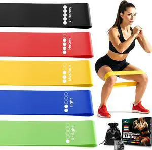Loop Resistance Bands Set of 5 for Exercise & Strength Training | 5 resistance levels Yoga and Pilates training Strength and mobility exercises Portable workout kit Loop Resistance Bands Set of 5 for Exercise & Strength Training | 5 resistance levels Yoga and Pilates training Strength and mobility exercises Portable workout kit