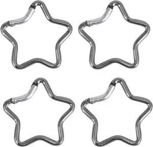 4Pcs Silver Carabiner Clip Star Shaped Climbing Buckle Aluminum Alloy Heavy Duty Keyring Hook for Camping Fishing Hiking Traveling Spring Loaded Carabiner Accessory and Keychain Carabiners Accessories 4Pcs Silver Carabiner Clip Star Shaped Climbing Buckle Aluminum Alloy Heavy Duty Keyring Hook for Camping Fishing Hiking Traveling Spring Loaded Carabiner Accessory and Keychain Carabiners Accessories