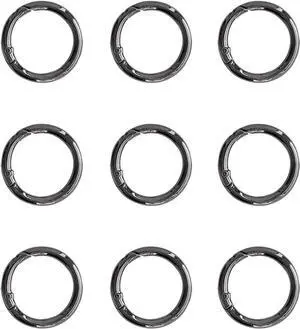 10-Pack 1" Spring o Rings, Round Spring o Rings | Round carabiner clip, Metal Keychain Clips for Lanyards, Handbags, ID Badges (Black) 10-Pack 1" Spring o Rings, Round Spring o Rings | Round carabiner clip, Metal Keychain Clips for Lanyards, Handbags, ID Badges (Black)