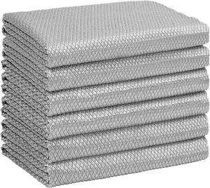 HOMEXCEL Glass Cleaning Cloths 6 PK, Lint Free Towel for Windows, Grey | 16"X14" Microfiber Cloths With Magic Cleaning Power for Mirrors, Screens, Glasses, Stainless Steel HOMEXCEL Glass Cleaning Cloths 6 PK, Lint Free Towel for Windows, Grey | 16"X14" Microfiber Cloths With Magic Cleaning Power for Mirrors, Screens, Glasses, Stainless Steel