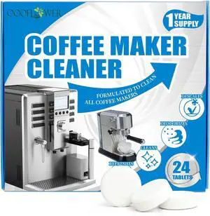 24-Pack Coffee Machine Cleaner Descaler Tablets, Descaling & Deep Cleaning Tabs for Coffee Pot & Coffe Machine, Effective Limescale Remover for Home, Office Use 24-Pack Coffee Machine Cleaner Descaler Tablets, Descaling & Deep Cleaning Tabs for Coffee Pot & Coffe Machine, Effective Limescale Remover for Home, Office Use