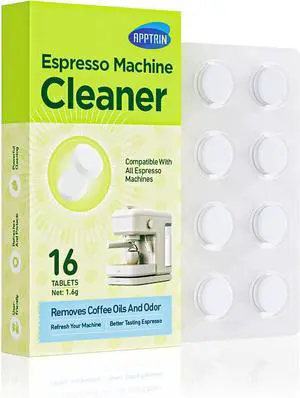 Espresso Machine Cleaning Tablets,16 Pack Coffee Machine Descaler Compatible with Breville, Gaggia, Delonghi, Jura, Coffee Oil Remover Tablets Suitable for use with all Espresso machines Espresso Machine Cleaning Tablets,16 Pack Coffee Machine Descaler Compatible with Breville, Gaggia, Delonghi, Jura, Coffee Oil Remover Tablets Suitable for use with all Espresso machines