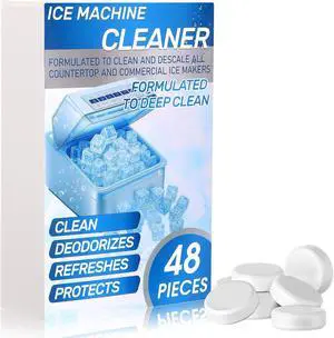 4 Pack 48 Pcs Ice Machine Cleaner Tablets Descaler, Clean Tablets for Ice Makers, Scale Remover for Countertop, Deep Cleaning, Remove Odor 4 Pack 48 Pcs Ice Machine Cleaner Tablets Descaler, Clean Tablets for Ice Makers, Scale Remover for Countertop, Deep Cleaning, Remove Odor