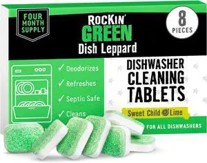Rockin' Green Dishwasher Cleaner Citrus Lime Tablets 8 Pack | Deep Cleaning, Deodorizing, for Dishwashers Washing Machines Garbage Disposals, Removes Odor and Residue Rockin' Green Dishwasher Cleaner Citrus Lime Tablets 8 Pack | Deep Cleaning, Deodorizing, for Dishwashers Washing Machines Garbage Disposals, Removes Odor and Residue