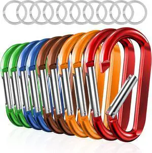 sprookber 3" Carabiner Clip Keychain, D Ring Caribeaner Clip, Key Clip Caribeener, Spring Snap Hook for Bag/Buckle, Set of 10 sprookber 3" Carabiner Clip Keychain, D Ring Caribeaner Clip, Key Clip Caribeener, Spring Snap Hook for Bag/Buckle, Set of 10