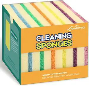 LAUNDRYLUX Scrub Sponge, Dual-Sided Temperature-Responsive Scrubber | Non-Scratch - Multipurpose Dish Sponges for Kitchens, Bathrooms, and Outdoor Use - 6 Pack LAUNDRYLUX Scrub Sponge, Dual-Sided Temperature-Responsive Scrubber | Non-Scratch - Multipurpose Dish Sponges for Kitchens, Bathrooms, and Outdoor Use - 6 Pack