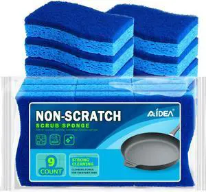 AIDEA Sponges Kitchen, 9Count, Dish Sponges, Non-Scratch Scrub Sponge | Cleaning Sponge for Non-stick Cookware, Cleans Fast Without Scratching, Cleaning Power for Kitchen, Bathroom, Household AIDEA Sponges Kitchen, 9Count, Dish Sponges, Non-Scratch Scrub Sponge | Cleaning Sponge for Non-stick Cookware, Cleans Fast Without Scratching, Cleaning Power for Kitchen, Bathroom, Household