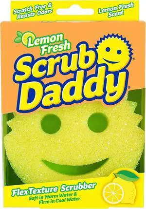 Scrub Daddy Sponge - Lemon Fresh Scent - Scratch-Free Multipurpose Dish Sponge - BPA Free & Made with Polymer Foam - Stain & Odor Resistant Kitchen Sponge (1 Count) Scrub Daddy Sponge - Lemon Fresh Scent - Scratch-Free Multipurpose Dish Sponge - BPA Free & Made with Polymer Foam - Stain & Odor Resistant Kitchen Sponge (1 Count)